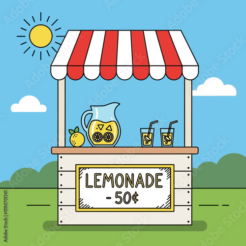 Lemonade Stand on a Sunny Day in the Park