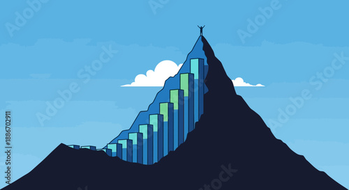 Mountain Peak Success Graph.