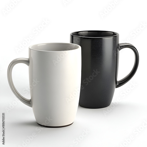 white black cup isolated on white