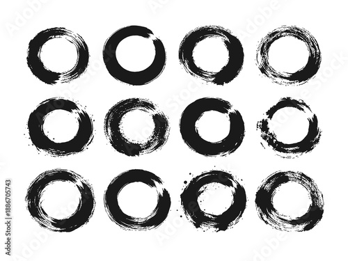 Grunge round shapes. Grunge banner collection. Vector
