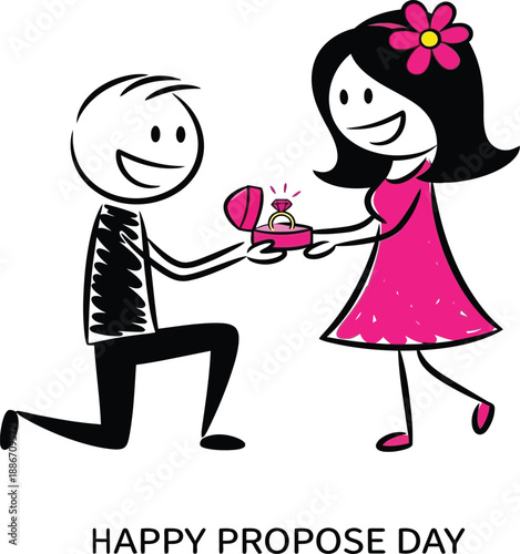 Man proposing to woman on propose day