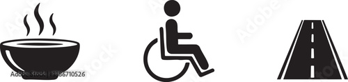 Public Services Soup Dining Accessibility and Roadway Icons