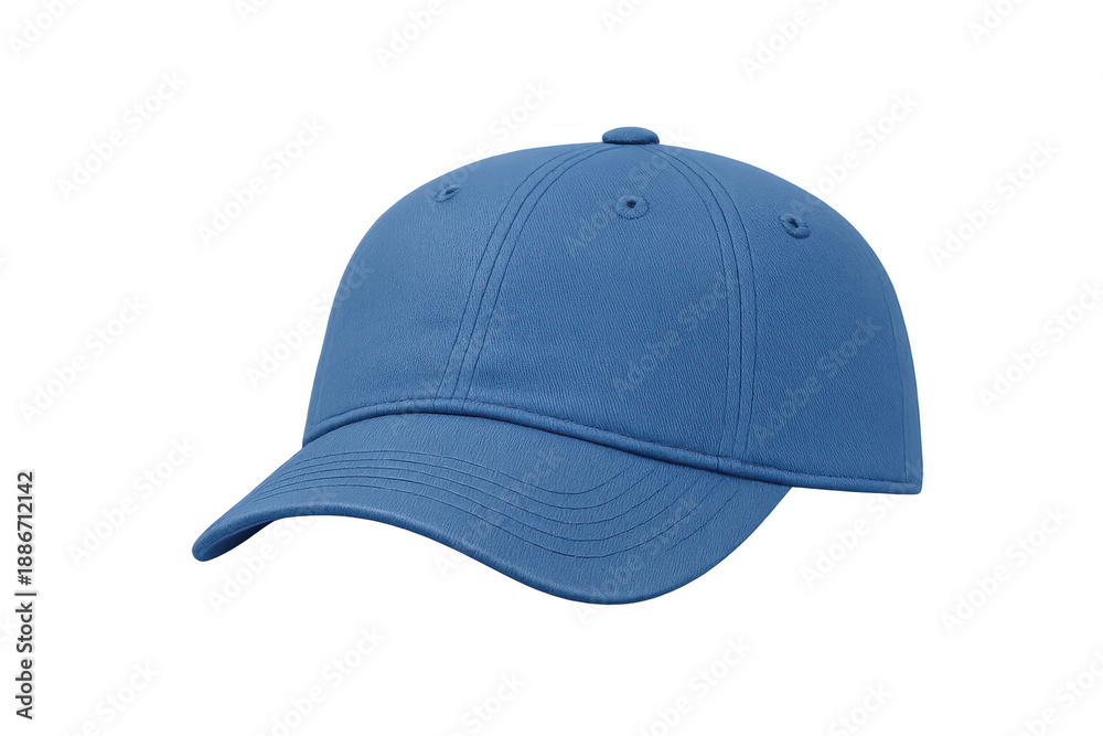 Fototapeta premium Blue baseball cap blank mockup, a plain headwear accessory for sports, fashion, and casual branding design