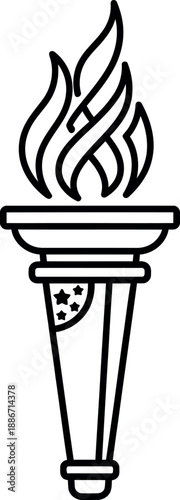 National freedom day liberty torch icon