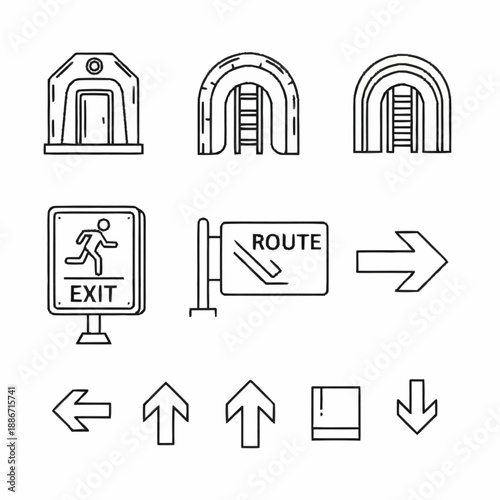Collection of Simple Navigation Icons and Symbols.