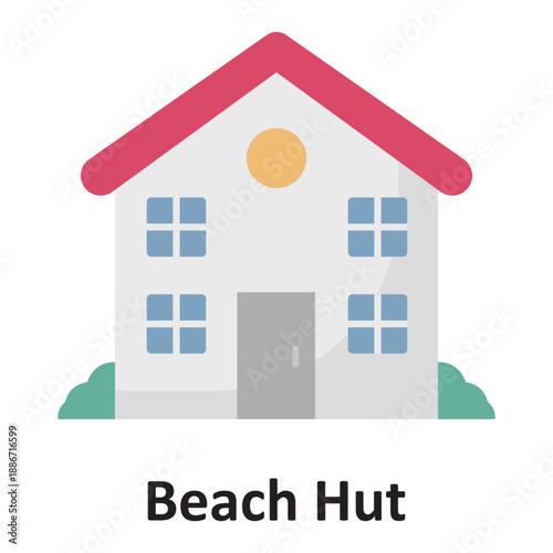 Beach Hut Vector icon which can easily modify or edit