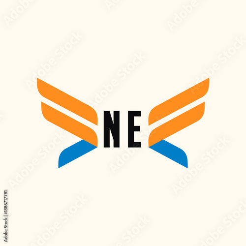 Free Download NE Initials Logo Business Template Vector icon - GFXLoad
