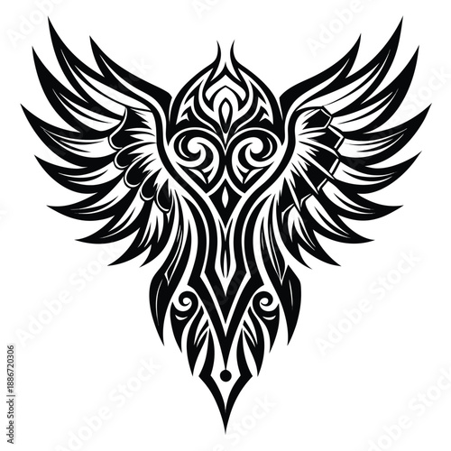 Tribal Eagle Wings Vector Illustration EPS File: Scalable Graphic Design for Tattoo and Art Projects