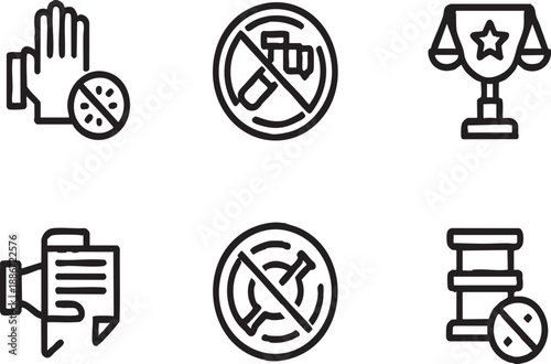 Anti-Corruption and Ethics Linear Outline Icon Set