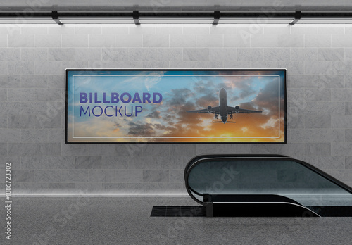 Underground Station Billboard Mockup