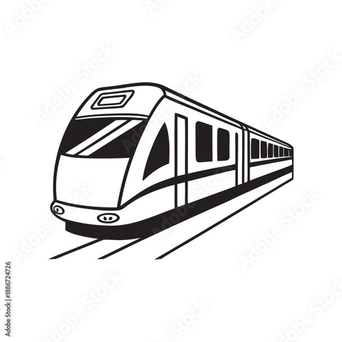 train on a white background