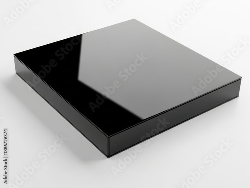 Minimalist black square box with reflective surface