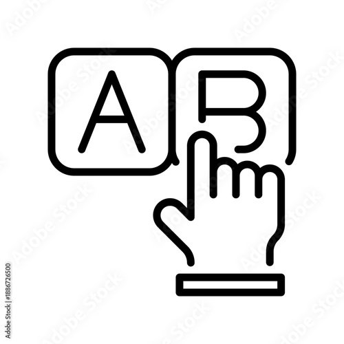 AB Testing Line Icon, Outline Symbol for Split Comparison, Marketing Experiment, Conversion Optimization, Data Validation, and User Experience Research. Vector Sign Icon.