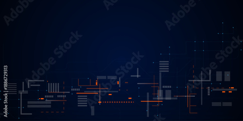 Abstract circuit technology board concept blue background.