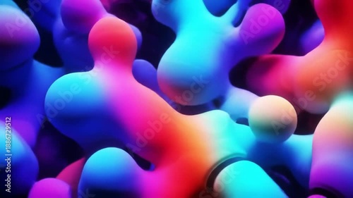 Abstract colorful fluid forms floating against dark backdrop