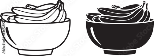 Black and white illustration of two bowls with whipped cream