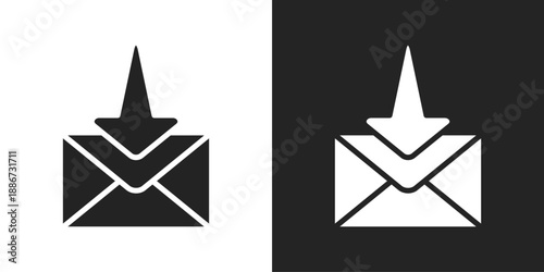 Email Sign In Icon In Black And White Glyph Style