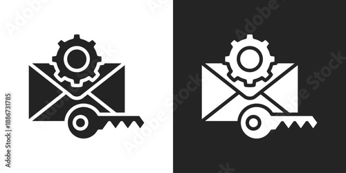 Verification Code Icon In Black And White Glyph Style
