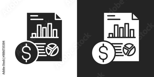 Report Icon In Black And White Glyph Style