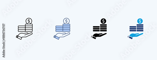 Earnings Multiple Icon Illustration Vector