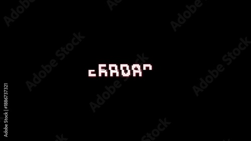 Error text digital with glitch effect and pixelize font. 4K animation system error security, bug, computer error