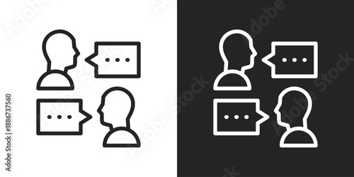 Consultation Icon In Black And White Line Style