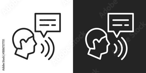 Assistive Technology Icon In Black And White Line Style