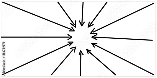 Set of sideways arrow collection. Vector arrow with straight lines. Simple black line arrow.
