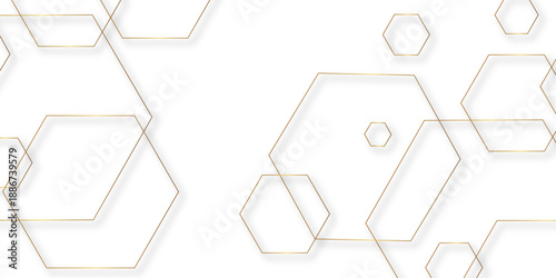 Abstract background golden hexagon stock line background. abstract artistic of geometric background Gold gradient abstract seamless vector pattern. Minimal style website banner, decoration Vector. 