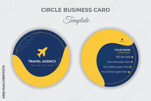 Travel Operator Business Card Circle Design Template
