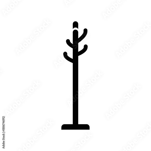 Minimalist Black Coat Rack Stand Vector Icon
