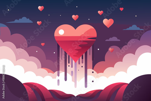 gravity inspired romantic heart accent