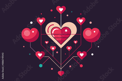 refined modern romance heart element