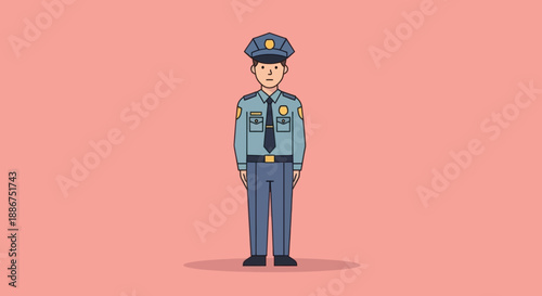 Illustration of a police officer in uniform