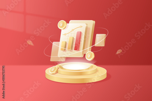 Illustration of Business Investment Fund Stock Finance Industry