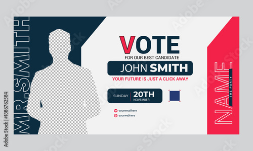 Vote Social Media Banner Template Design
