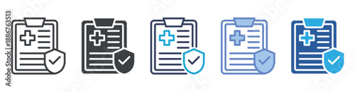 Health Insurance icon set multiple style collection