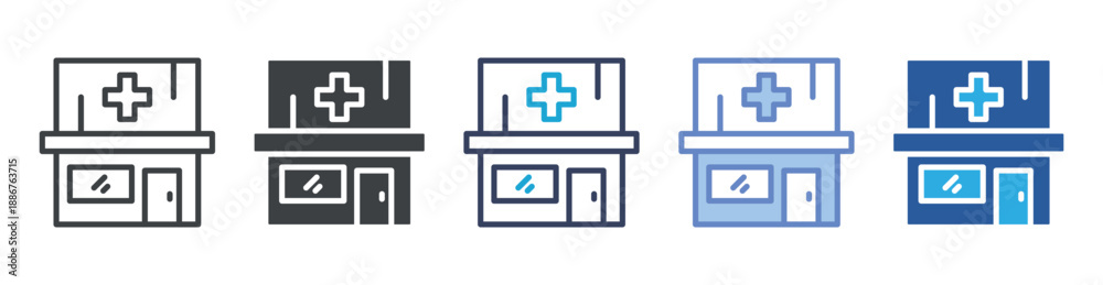Obraz premium Clinic icon set multiple style collection