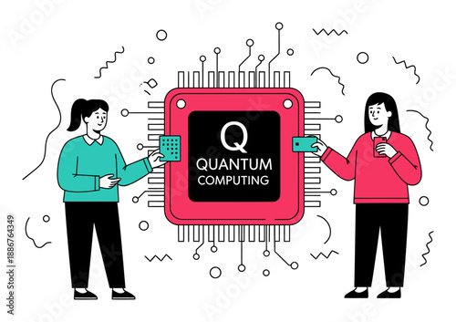 Quantum Chip - Abstract Tech Vector Illustration