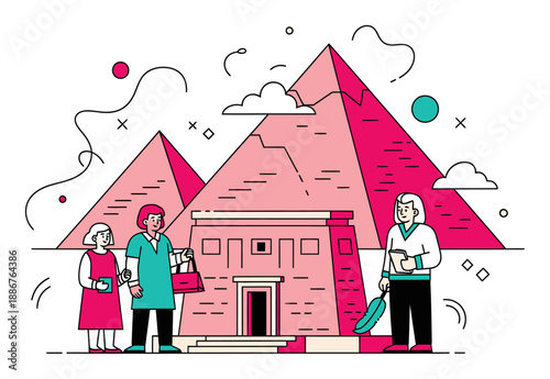 Egyptian Pyramid Vector - Minimalist Abstract Art