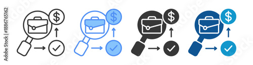 Job Search Icon Set Multiple Style Collection