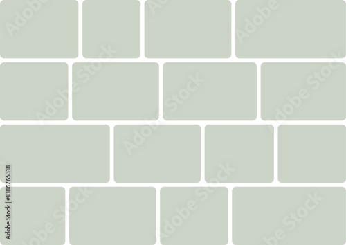 Horizontal Light Green Masonry Photo Gallery Grid Layout Template for Portfolio Display.