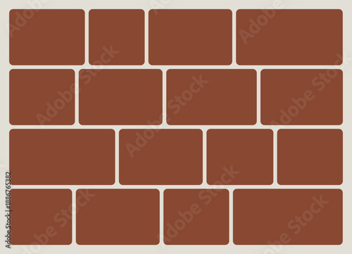 Terracotta or Brown Masonry Grid Layout Template for Portfolio and Gallery.