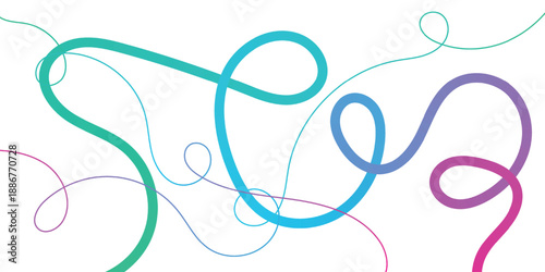 Abstract Party with Gradient. Vector 3D Curve Rainbow Ribbons Background, Rainbow Color line Ribbons shape background.