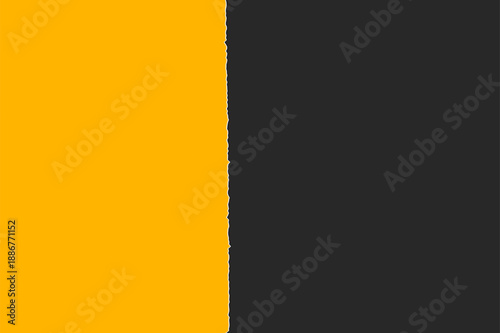 Abstract vertical split background with a rough torn edge contrasting bright yellow and dark grey colors ideal for modern graphic design