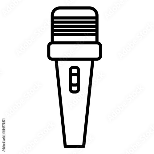 Audiophile Mic Microphone Music Icon Silhouette Vector Simple Stock Line Art