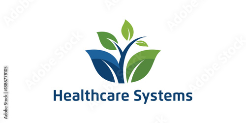 leaf tree grow up. healthcare system. heal logo design inspiration