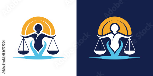  justice theme logo vector design with related to the attorney of law