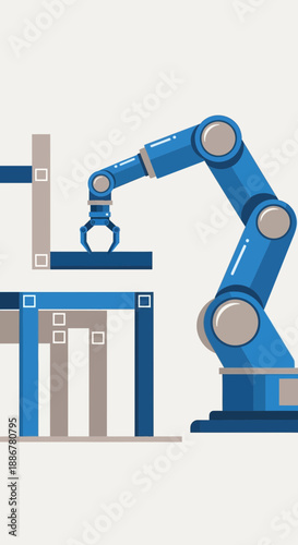 Industrial Robotic Arm Assembling Components With Precision In Automated Manufacturing Process