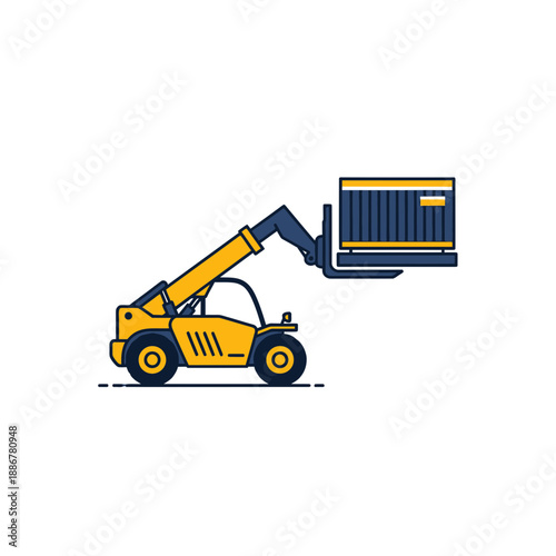 Industrial Telehandler Forklift Lifting Container Logistics Supply Chain Equipment
